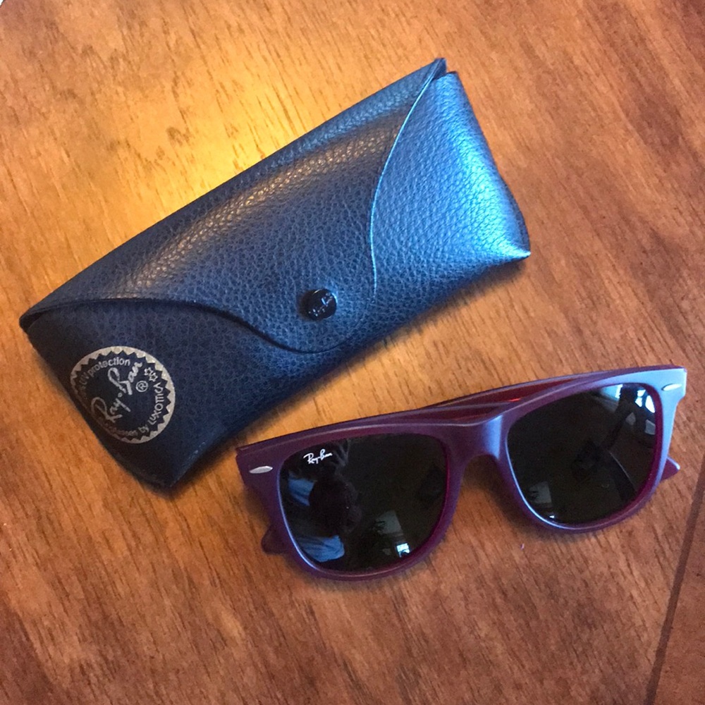 Ray-Ban Purple Wayfarer Sunglasses with Black Lenses